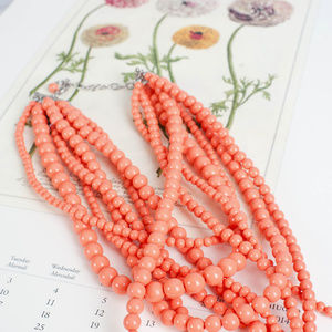 Tangerine Multi Strand Chunky Necklace